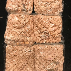 6 Crochet purses with shells, phone purse, 1980s old stock