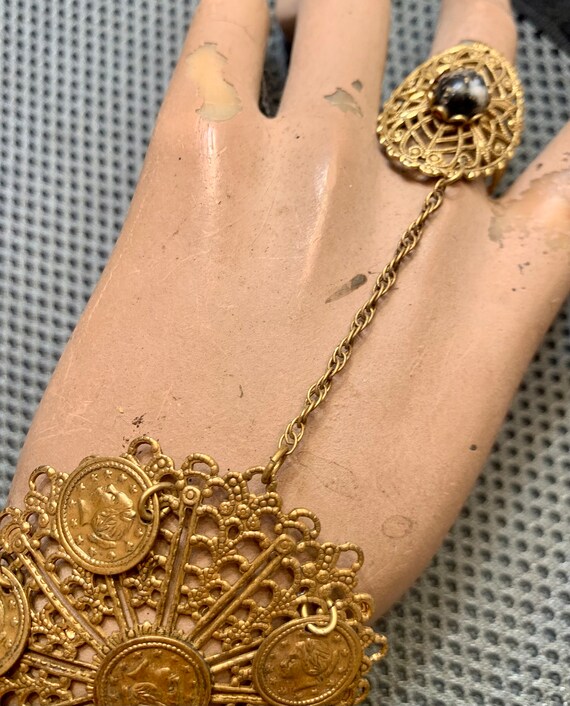 Pair of Egyptian Revival Slave Bracelets 2 PC Lot Gem