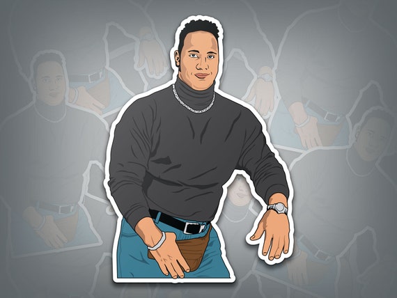 Dwayne the rock Johnson 1990's funny picture  Sticker for Sale by  nydollarslice