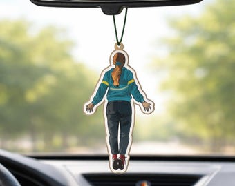 Max Mayfield Floating Car Charm | Running Up That Hill Inspired | Funny TV Show Parody | Rearview Mirror Accessory | Keychain | Gift