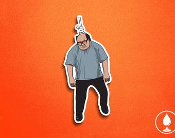 Frank Reynolds Hanging Vinyl Sticker - The Gang Trashman IASIP Always Sunny TV Show Parody | 3.5" Die-Cut Permanent Waterproof