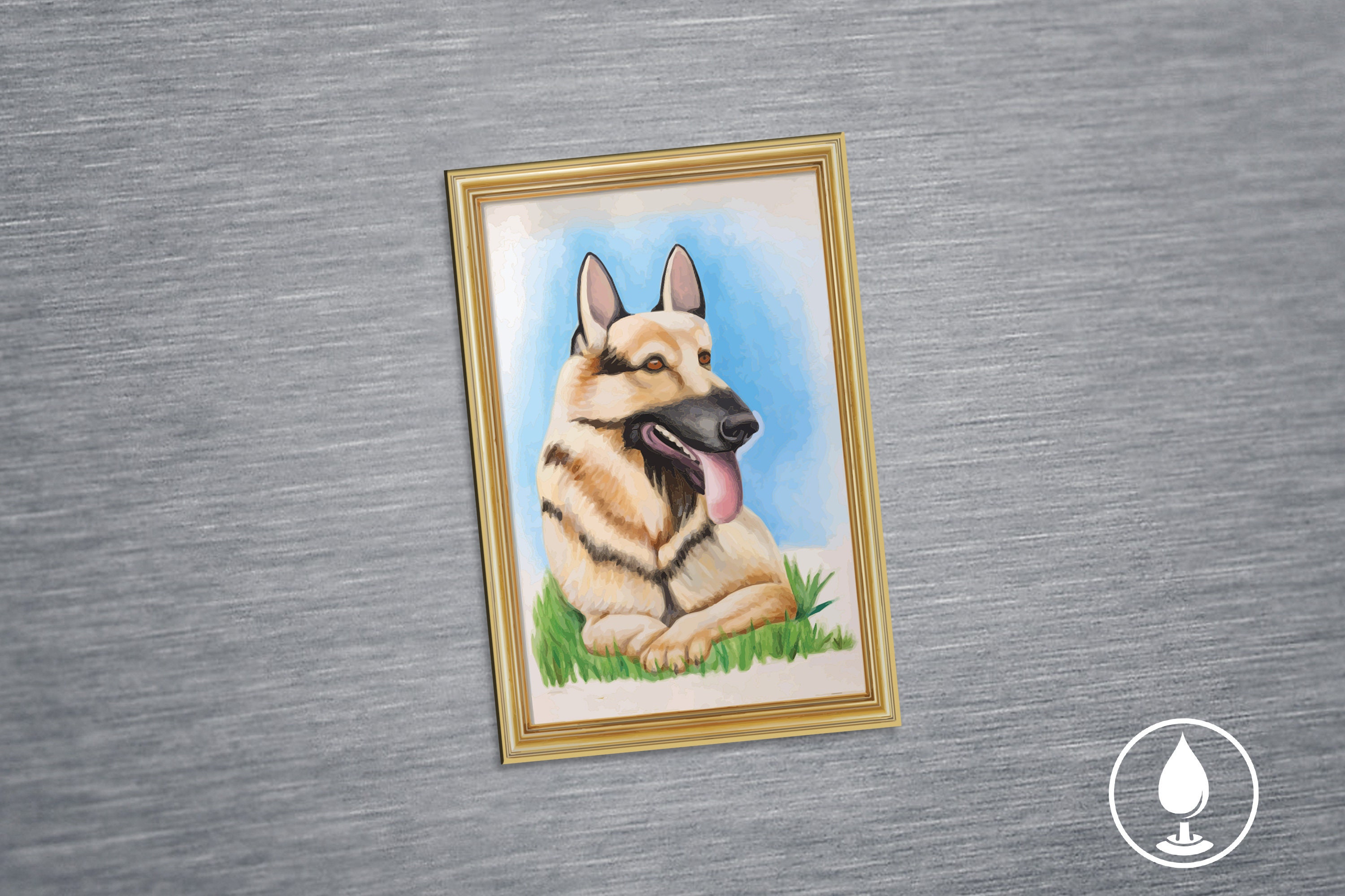 German Shepherd Dog Painting Wooden Fridge Magnet Cursed Always Sunny  Inspired IASIP Dayman Nightman Duster The Gang TV Show Parody 3