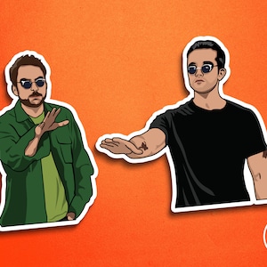2-Pack Ocular Patdown Mac & Charlie Vinyl Stickers - Frank Dennis Dee IASIP Always Sunny TV Show Parody | 3&quot; Die-Cut Permanent Waterproof