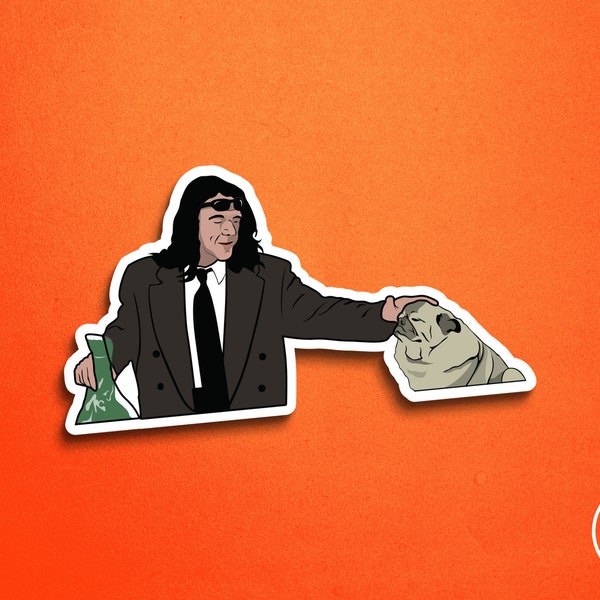 TW - Oh Hai Doggy Vinyl Sticker - Tommy Wiseau Flower Shop Scene I Did Not Hit Her Movie The Room Parody | 3.5" Permanent Waterproof