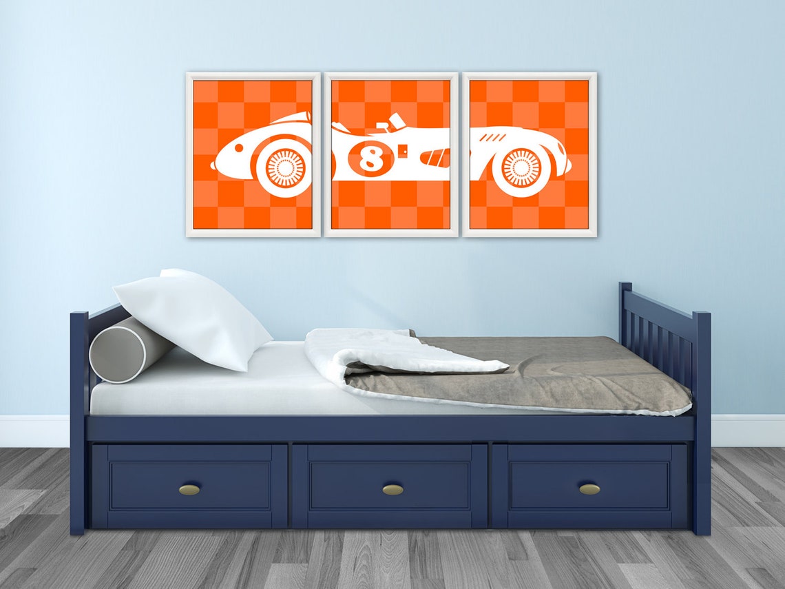 RETRO RACE CAR Race Car Decor Automotive Decor Etsy