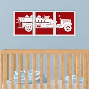 FIRE TRUCK Wall Art - Firefighter Gift, Fire Truck Decor, Fire Truck Art Print