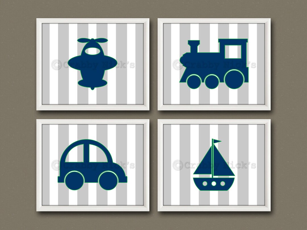 8x10 4 NURSERY TRANSPORTATION PRINTS Nursery Art, Nursery Decor ...