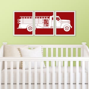 FIRE TRUCK Wall Art - Fire Truck Decor, Firefighter Gift, Fire Truck Art Print