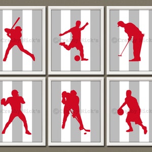 SPORTS - Sports Prints, Sports Art, Football, Golf, Baseball, Basketball, Soccer, Hockey, Baby Shower, Baby Boy, Sports Birthday, Toddler
