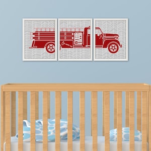 FIRE TRUCK Wall Art - Fire Truck Decor, Firefighter Gift, Fire Truck Art Print