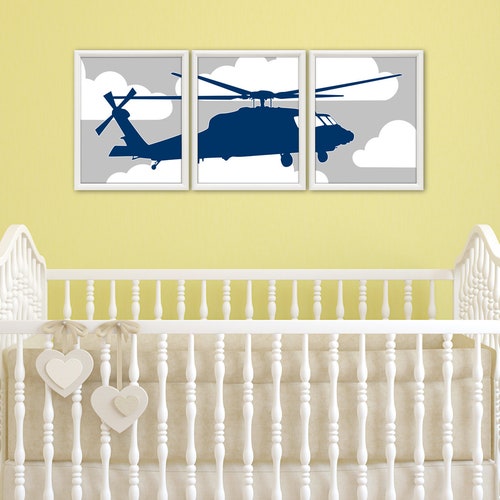 HELICOPTER Wall Art Black Hawk Helicopter Decor Military Etsy