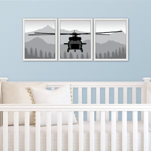 HELICOPTER Wall Art - Black Hawk, Helicopter Decor, Military Decor