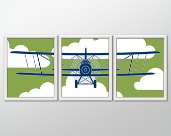 AIRPLANE Wandkunst - Flugzeug Dekor, Flugzeug Kunstdruck, Flugzeug Kinderzimmer
