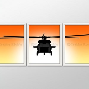HELICOPTER Wall Art - Black Hawk, Helicopter Decor, Military Decor