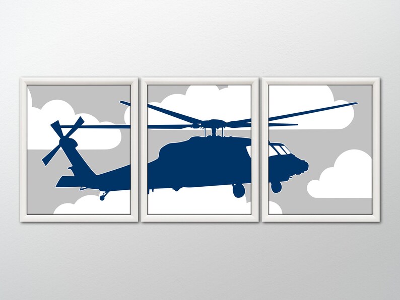 HELICOPTER Wall Art Black Hawk Helicopter Decor Military Etsy