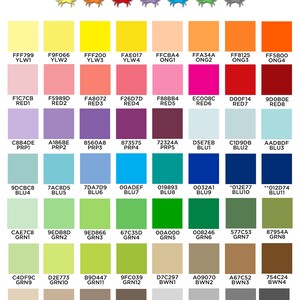 Peut inclure: Un nuancier avec 36 &eacute;chantillons de couleurs diff&eacute;rents, chacun &eacute;tiquet&eacute; avec un nom de couleur et un code. Le nuancier est intitul&eacute; "CRABBY NICK'S Color Chart" et pr&eacute;sente un crabe de dessin anim&eacute; en haut.