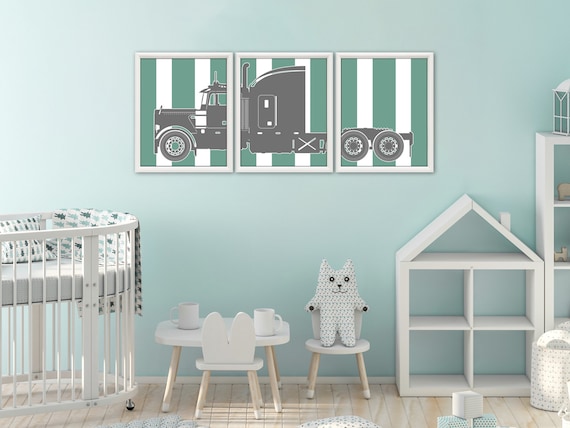 Truck Nursery Semi Truck Big Rig 18 Wheeler Truck Decor