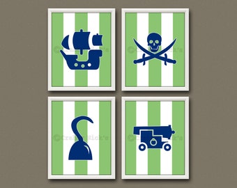 PIRATE PRINTS - Nautical, Nursery Print, Nautical Print, Pirate, Baby Shower, Baby Boy, Baby Girl, Nautical Art, Pirate Ship, Salt Life