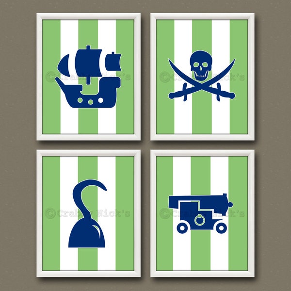 PIRATE PRINTS - Nautical, Nursery Print, Nautical Print, Pirate, Baby Shower, Baby Boy, Baby Girl, Nautical Art, Pirate Ship, Salt Life