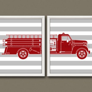 FIRE TRUCK Wall Art - Fire Truck Decor, Firefighter Gift, Fire Truck Art Print