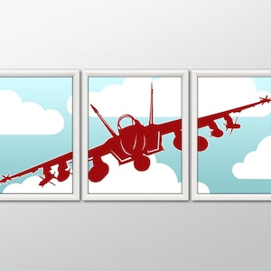 FIGHTER JET Wall Art - Airplane Decor, Airplane Nursery, Military Decor