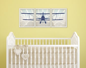 AIRPLANE Wandkunst - Flugzeug Dekor, Flugzeug Kunstdruck, Flugzeug Kinderzimmer