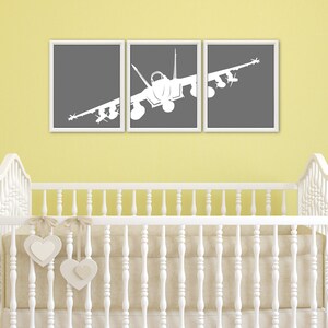 FIGHTER JET Wall Art - Airplane Decor, Airplane Nursery, Military Decor