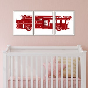 FIRE TRUCK Wall Art - Firefighter Gift, Fire Truck Decor, Fire Truck Art Print