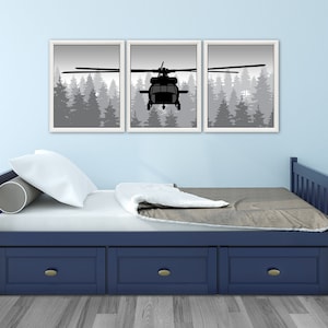 HELICOPTER Wall Art - Black Hawk, Helicopter Decor, Military Decor