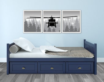 Black Hawk Helicopter Art Print – Military Aircraft Wall Decor, Aviation Poster, Pilot Gift