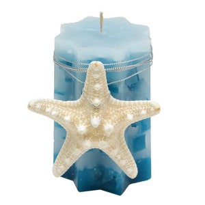 Beach Candle-Ocean Pillar Candle-Starfish Candle-Pillar Candles-Candles-Gift for Her-Gift Idea-Star Candle