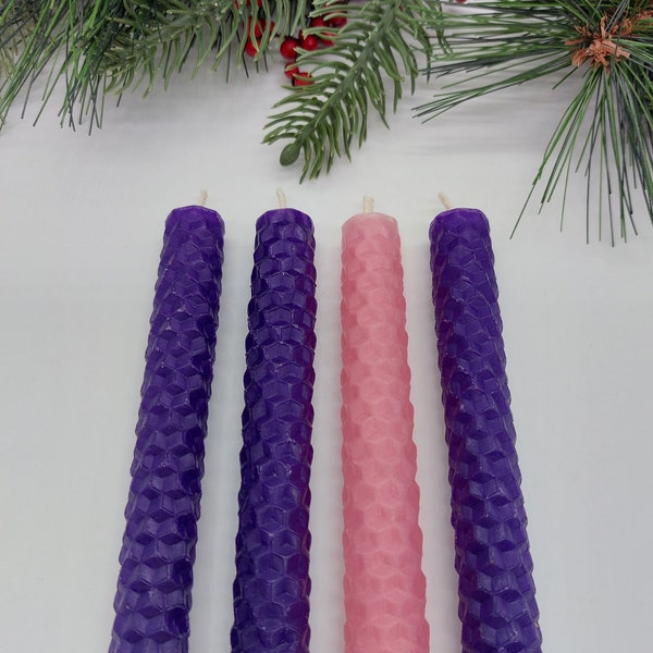 Hand rolled Advent Candles-Beeswax Advent Candles-Advent Candles