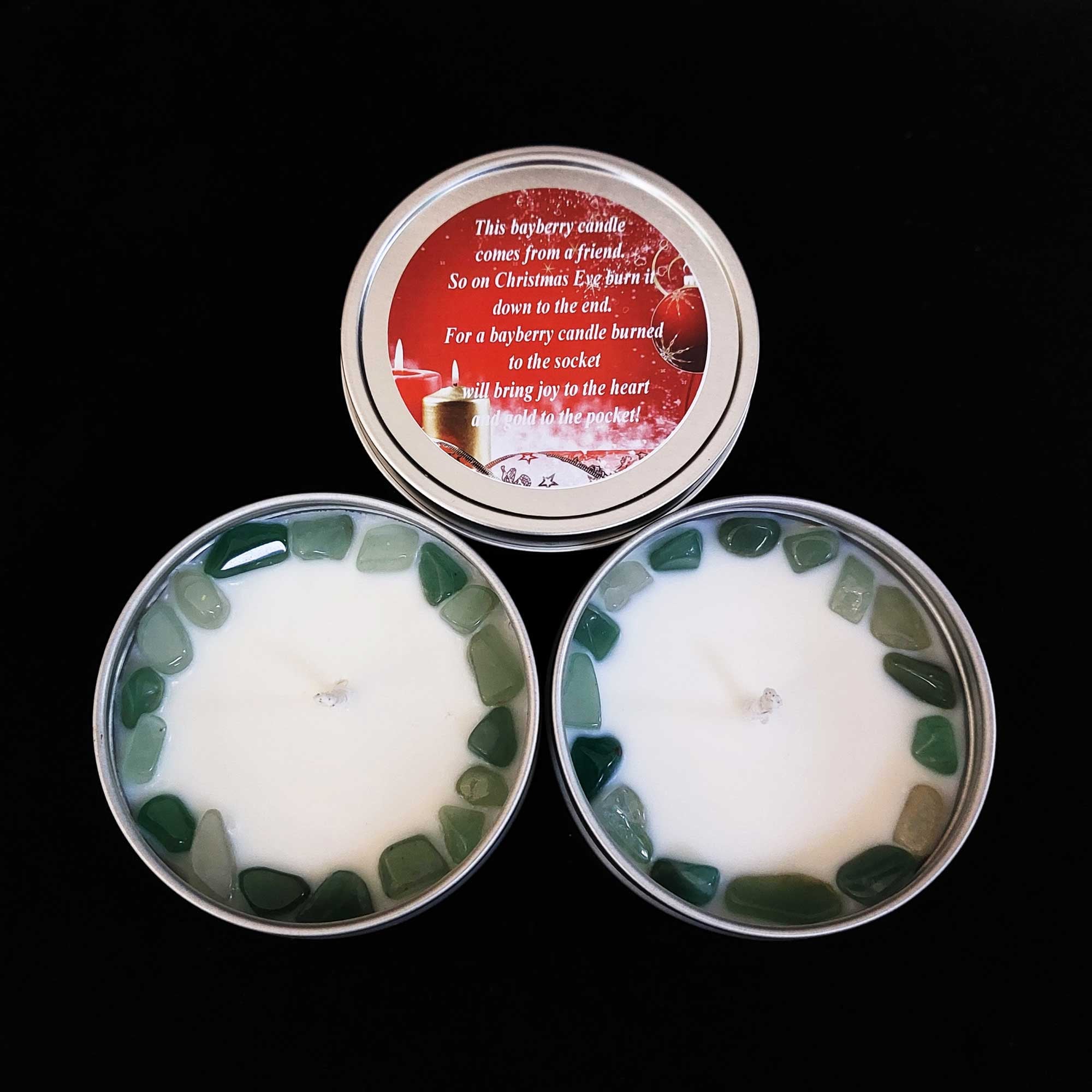 Bayberry Christmas Holiday Soy Candle in 8 oz Travel Tin Handmade by JenSan Home and Body 