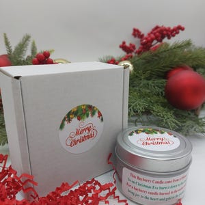 Christmas Bayberry Soy Candle-Christmas Bayberry Candle Tin-Bayberry Legend-Soy Bayberry Candle-Christmas Gift Idea