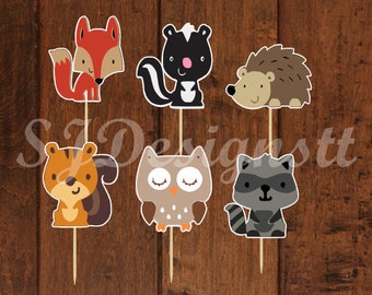 Woodland Cupcake Toppers- Set 1