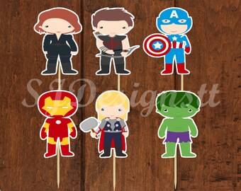 Avengers Cupcake Toppers-set 1