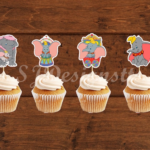 Set of 12 Disney Dumbo Cupcake Toppers Etsy