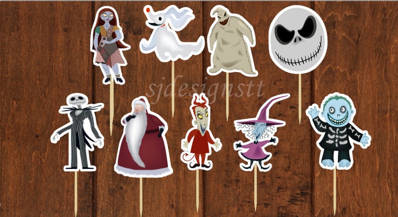 Nightmare Before Christmas Cupcake Toppers - Etsy