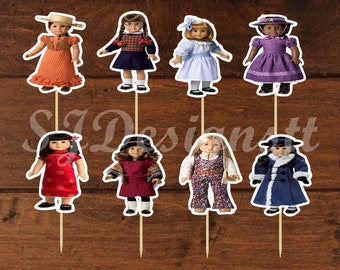 American Dolls Cupcake Toppers --set 1