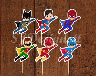 Superhero boys Cupcake Toppers-set 1