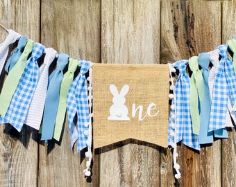 Bunny First Birthday Banner: Easter Highchair Garland