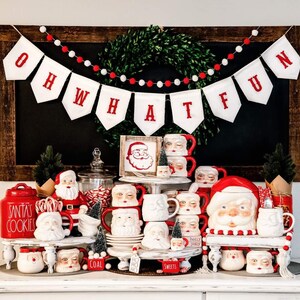 Holiday Decorations, Christmas Garland, Oh what fun, winter, photo prop, holiday, name banner, home decor, Family photo, Modern Holiday