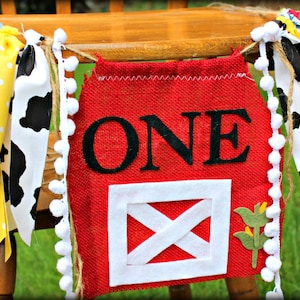 FARM 1st Birthday Party Banner| Barnyard| Highchair Garland| First Birthday Photo Prop| Backdrop| First Birthday| Old Mcdonald