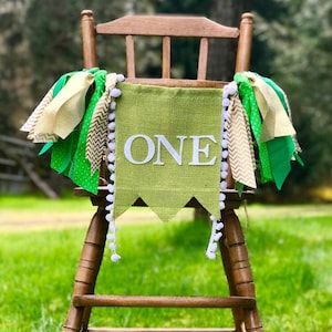 PETER PAN Highchair Banner 1st Birthday-  Finding Neverland - Garland - First Birthday Photo Prop - Tinkerbelle - Backdrop - one year old