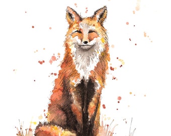 Fox Watercolor Print