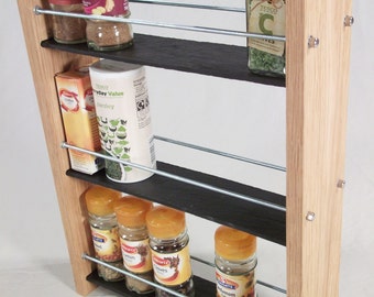 Oak slate design spice rack sales