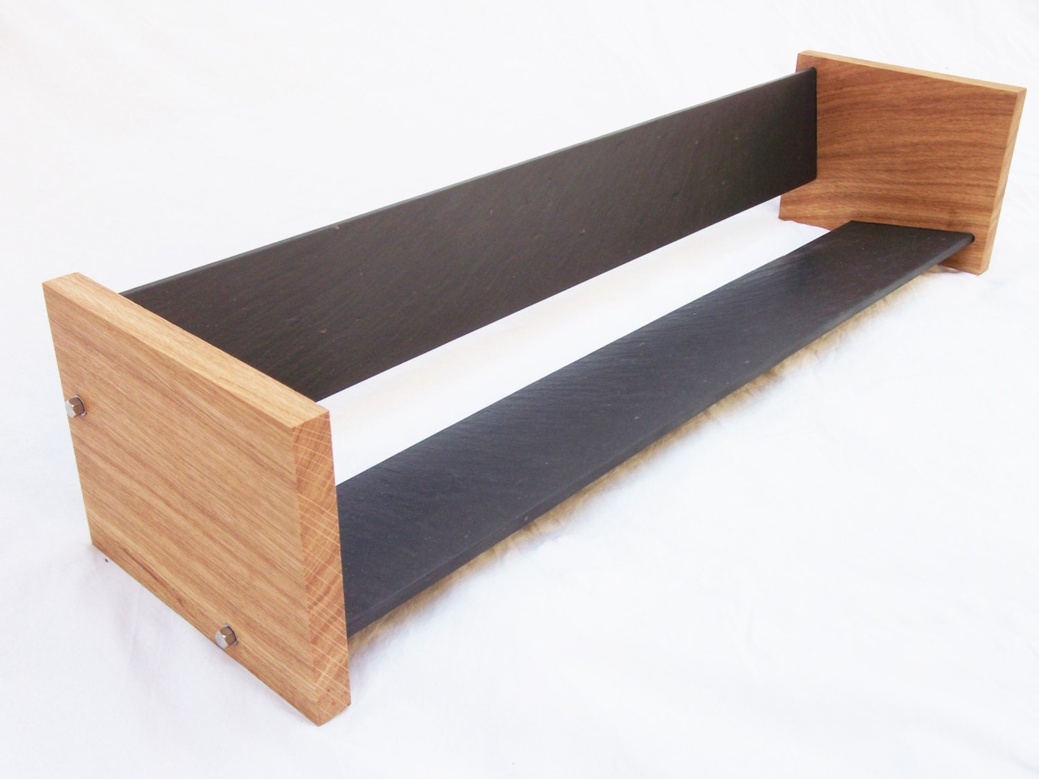 Oak Slate Design Long CD Rack Modern Contemporary Style - Etsy Nederland