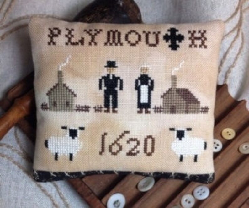 Primitive Cross Stitch Sampler Pattern 1620 Plymouth Etsy