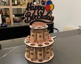 Mini Liquor Bottle Cake Display for 21st Birthday Gift or Any Occasion | Mini Liquor Display for Vodka, Whiskey, or Any Hard Alcohol