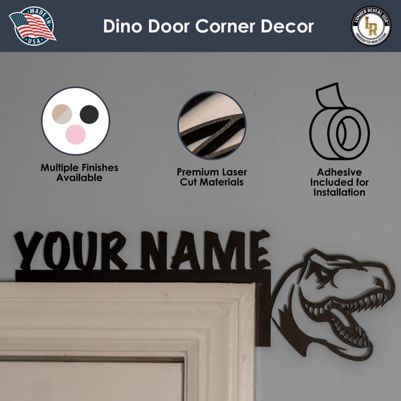 Cartello Porta Personalizzato Con Nome E Dinosauri - Decorazione Per Cameretta Bambini, Regalo Originale - Foto 3